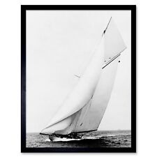 Vintage Transport Segelschiff Columbia Sea Wind USA 12x16 Zoll gerahmter Kunstdruck