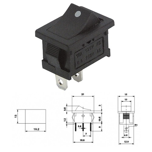 Mini wippenschalter polig - mini, 2