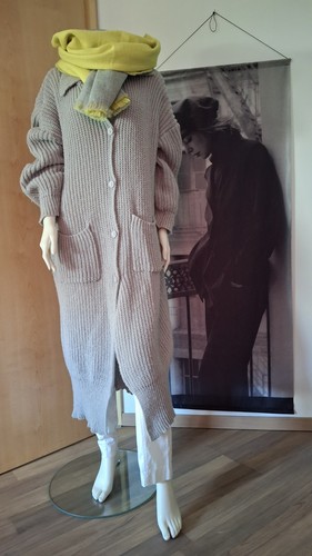 Strickmantel grau grobstrick - strickmantel,