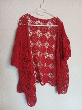 Häkelweste kirschrot XL /