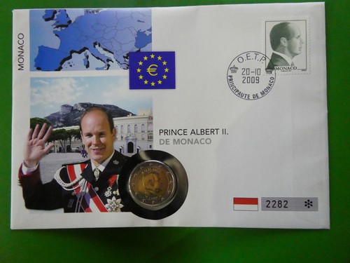 Monaco numisbrief 2 euro - numisbrief,,