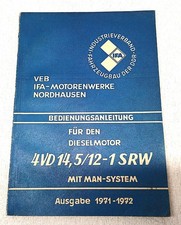 Bedienungsanleitung für Dieselmotor 4VD14,5/12-1SRW mit MAN System, DDR IFA 1971