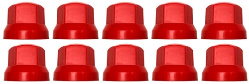 10x rot radmutterkappen - rot,