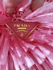 Prada Raffia Tasche Shopper  Sommer  Edition Rosa  Bast Gras Optik ID Karte  TOP