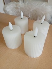 LED Kerzen Set ! 4 Teilig ! Riffel Optik !