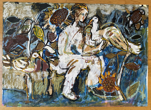 Paradiesische szene signiert - szene.,