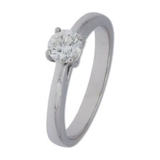 Solitärring Gr.54 Weißgold 585 / 14K mit 0,5ct Diamanten IGI Zertifiziert