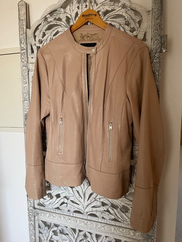 Lederjacke kurz beige 40 - lederjacke,