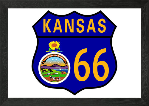 Route kansas schild gerahmt - kansas,