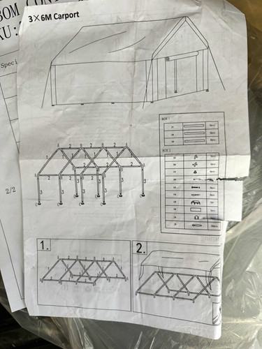 3x6 carport - 3x6, m