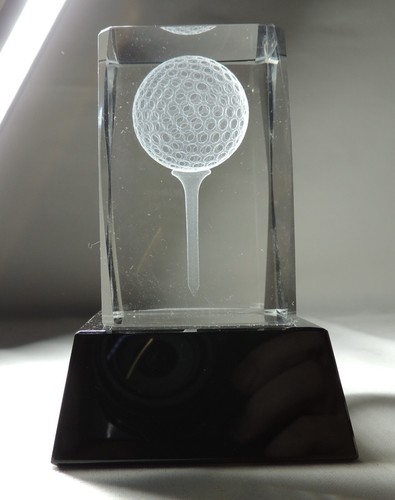 Kristallblock glaspokal 3d - 1,