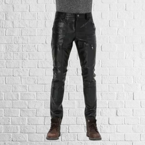 Slim fit schwarze lederhosen - schwarze,