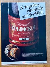 Krimskoje Krimsekt Einmalig auf der Welt Original 1982 Vintage Advert Werbung
