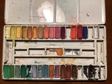 Malkasten Wasserfarben 50 er Jahre gebraucht