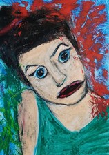 Woman portrait abstrakte - -,