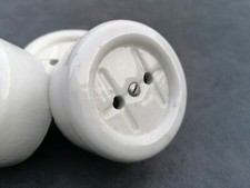 1x Siemens Keramik Steckdose ohne Schuko Art Deco weiss rund Porzellan alt antik