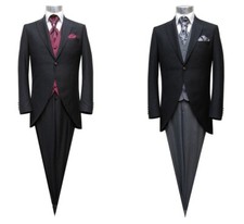 Hochzeit Cutaway Anzug Herren 2-teilig Schwarz