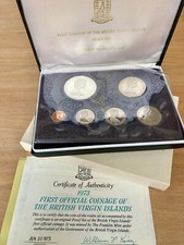 Silber-$, 1973 First Coinage of The British Virgin Islands Proof Set, PP 
