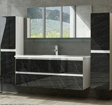 Badmöbel Set Weiss / Marmor