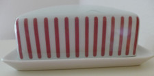 MELITTA ZÜRICH JUPP ERNST Streifen ROT große Butterdose TOP Butterglocke / 2 da