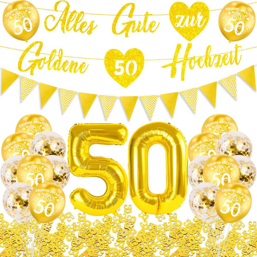 Deko set goldene hochzeit - set,