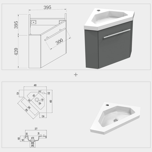 Waschtisch mit unterschrank - waschtisch,