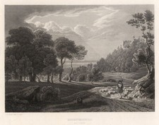 Baden-Baden Ebersteinburg Original Stahlstich Frommel 1825