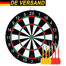 Profi Dartscheibe Sisal Dartboard Bristle Board | 6 Steeldart Pfeile Flights-Set