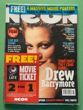 NEON mag June-1998 DREW BARRYMORE Elizabeth Berkley Tea Leoni Claire Forlani UK