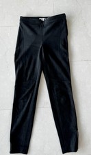 Hose Skinny in WildlederOptik Schwarz Gr. 34 mit Reißverschluss am Beinabschluss