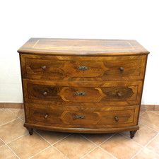 Barock Kommode 3 Schubladen Nußbaum furniert Einlegearbeit Original Schlösser