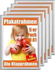 5 stück Alu Klapprahmen DIN A1 Plakatrahmen Bilderrahmen Wechselrahmen Silber