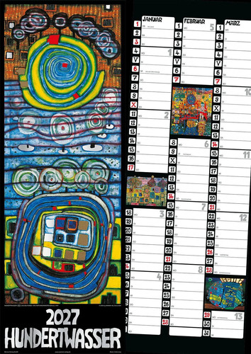 Hundertwasser streifenkalender - hundertwasser,