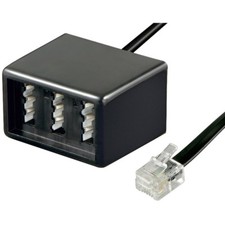 Telefon Fax Adapter Kabel RJ11 Stecker auf 2x TAE-F 1x TAE-N Buchse Kupplung