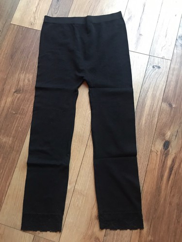Leggings schwarz mit spitze - schwarz, an