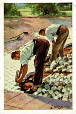 124/93 SAMMELBILD ALTE ZEITEN - BERUF STEINSETZER SCHWERE ARBEIT STEINE STRASSE