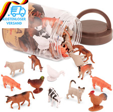 Terra 60-Teilig Tierfiguren Sammlung Bauernhof Spielzeug Set – Kühe, Schweine, H