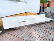 Hülsta TV-Board Weiß Hochglanz mit Metallfüßen – Design Sideboard 180cm