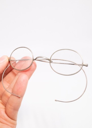 Antike runde nickel brille - nickel,