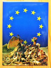 Postkarte Klaus Staeck Götz Gramlich_Lampedusa_Europa EU Flucht_2014_Floß Medusa