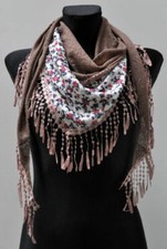 Tuch Schal Stola Halstuch Schals Fransen Faltens​chal cotton Dreiecktuch NEU