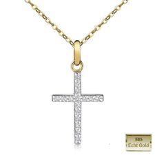ECHT GOLD 585 Kreuz Anhänger