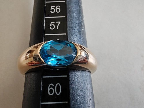 585 gold ring blauer stein - gold,