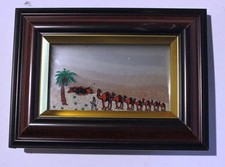 Älteres Miniatur Bild Sandbild Wüste Karawane U.A.E. 'Sand aus sieben Emiraten'