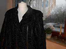 Damen Pelzmantel Swakara Persianer  Größe 40/42/44 mit Lederstreifen Top Zustand