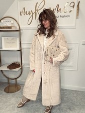 Damen Langer Kunstfell Mantel