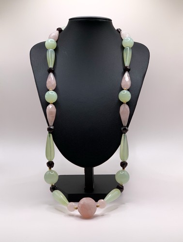 Halskette granat jade quarz - halskette,