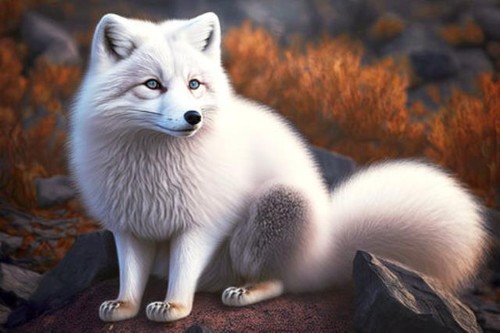 Wandbild polarfuchs mit - wandbild:,
