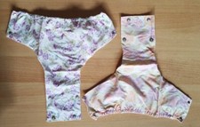 1x DDR Windelhose Baby Blumen Muster Vintage Lila o. Rosa Auswahl 60-70 Jahre