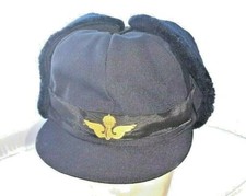 Schweden dunkelblaue Winterfell Schirmmütze der schwedischen Staatsbahn, goldene